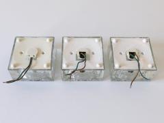  M ller Zimmer Leuchten Set of Three Hand Blown Ice Glass Cube Sconces by M ller Zimmer Germany 1970s - 3923543