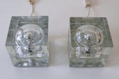  M ller Zimmer Leuchten Set of Two Hand Blown Cubic Table Lamps by M ller Zimmer 1970s Germany - 1846866