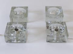  M ller Zimmer Leuchten Set of Two Hand Blown Ice Glass Cube Table Lamps by M ller Zimmer Germany - 3886341