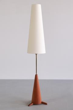  M llers Armatur Elektriska M llers Armaturfabrik Eskiltuna Floor Lamp in Teak and Brass Sweden 1950s - 3355715