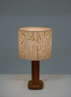  M llers Armatur Elektriska Scandinavian Midcentury Table Lamp in Oak and Brass by MAE Sweden - 3102456