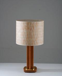 Möllers Armatur Elektriska - Scandinavian Midcentury Table Lamp in Oak and Brass  by MAE, Sweden