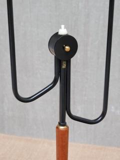  M llers Armatur Elektriska Swedish Modern M llers Armaturer Two Arm Floor Lamp in Metal Brass Teak 1950s - 4259271