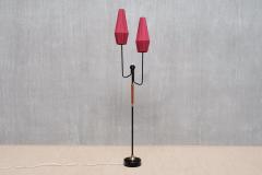  M llers Armatur Elektriska Swedish Modern M llers Armaturer Two Arm Floor Lamp in Metal Brass Teak 1950s - 4259273