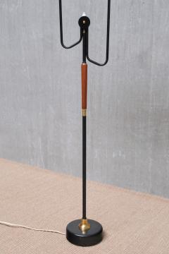  M llers Armatur Elektriska Swedish Modern M llers Armaturer Two Arm Floor Lamp in Metal Brass Teak 1950s - 4259275