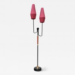  M llers Armatur Elektriska Swedish Modern M llers Armaturer Two Arm Floor Lamp in Metal Brass Teak 1950s - 4259519