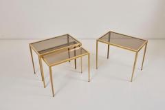  M nchner Werkst tten Set of Three Brass and Glass Nesting Tables by M nchner Werkst tten - 935224