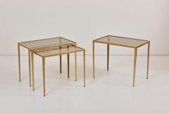  M nchner Werkst tten Set of Three Brass and Glass Nesting Tables by M nchner Werkst tten - 935226