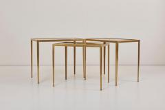  M nchner Werkst tten Set of Three Brass and Glass Nesting Tables by M nchner Werkst tten - 935230