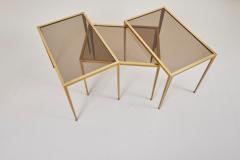 M nchner Werkst tten Set of Three Brass and Glass Nesting Tables by M nchner Werkst tten - 935232