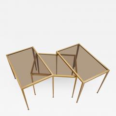  M nchner Werkst tten Set of Three Brass and Glass Nesting Tables by M nchner Werkst tten - 937979