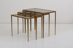  M nchner Werkst tten Set of Three M nchner Werkst tten Brass and Glass Nesting Tables - 799096