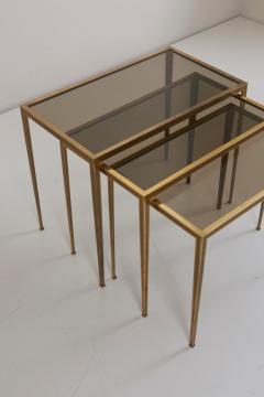  M nchner Werkst tten Set of Three M nchner Werkst tten Brass and Glass Nesting Tables - 799100