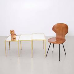 M nchner Werkst tten Set of Three M nchner Werkst tten Brass and Mirror Glass Nesting Tables - 552239