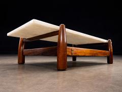  M veis Cimo Architectural Brazilian Coffee Table in Rosewood and Marble Cimo Lot 693A - 4511761