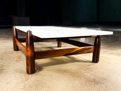  M veis Cimo Architectural Brazilian Coffee Table in Rosewood and Marble Cimo Lot 693A - 4511763