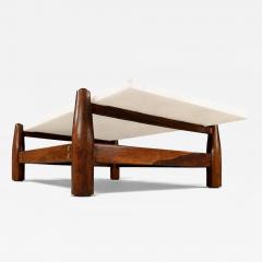  M veis Cimo Architectural Brazilian Coffee Table in Rosewood and Marble Cimo Lot 693A - 4537534