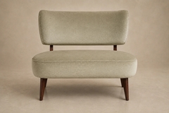  M veis Cimo Brazilian Modern Loveseat in Imbuia Wood and Sage Mohair Cimo Brazil - 4694130