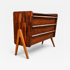  M veis Cimo Brazilian Modern Patchwork Imbuia Chest of Drawers by Cimo Brazil - 4702451