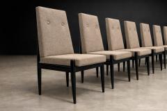  M veis Cimo Cimo Brazil Set of 8 Mid Century Dining Chairs in Ebonized Hardwood 1950s - 4526701