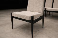  M veis Cimo Cimo Brazil Set of 8 Mid Century Dining Chairs in Ebonized Hardwood 1950s - 4526702