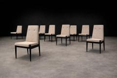  M veis Cimo Cimo Brazil Set of 8 Mid Century Dining Chairs in Ebonized Hardwood 1950s - 4526703