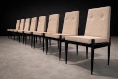  M veis Cimo Cimo Brazil Set of 8 Mid Century Dining Chairs in Ebonized Hardwood 1950s - 4526705