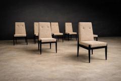  M veis Cimo Cimo Brazil Set of 8 Mid Century Dining Chairs in Ebonized Hardwood 1950s - 4526709