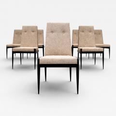 M veis Cimo Cimo Brazil Set of 8 Mid Century Dining Chairs in Ebonized Hardwood 1950s - 4538904
