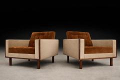  M veis Cimo M veis Cimo Pair of Rosewood Armchairs in Cognac Mohair and Camel Wool - 4541327
