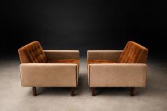  M veis Cimo M veis Cimo Pair of Rosewood Armchairs in Cognac Mohair and Camel Wool - 4541328