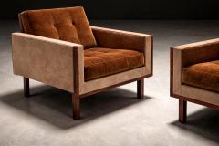 M veis Cimo M veis Cimo Pair of Rosewood Armchairs in Cognac Mohair and Camel Wool - 4541331