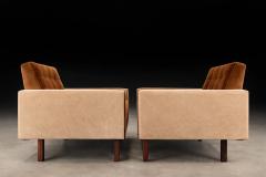  M veis Cimo M veis Cimo Pair of Rosewood Armchairs in Cognac Mohair and Camel Wool - 4541332