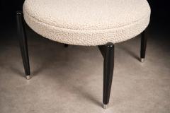  M veis Cimo M veis Cimo Round Stool in Ebonized Wood with Metal Sabots Brazil 1950s - 4525033