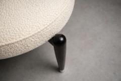  M veis Cimo M veis Cimo Round Stool in Ebonized Wood with Metal Sabots Brazil 1950s - 4525034