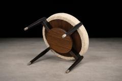  M veis Cimo M veis Cimo Round Stool in Ebonized Wood with Metal Sabots Brazil 1950s - 4525036