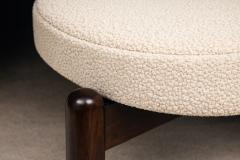 M veis Cimo M veis Cimo Round Stool in Ebonized Wood with Metal Sabots Brazil 1950s - 4525037