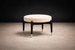  M veis Cimo M veis Cimo Round Stool in Ebonized Wood with Metal Sabots Brazil 1950s - 4525038
