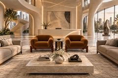  M veis Cimo MCM Rosewood Armchairs in Burnished Caramel Mohair by Cimo Lot 1145 - 4797608