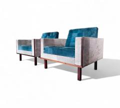  M veis Cimo Pair of Armchairs in Rosewood Suede Cimo 1960s Lot 635 - 4309270