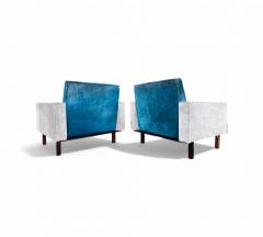  M veis Cimo Pair of Armchairs in Rosewood Suede Cimo 1960s Lot 635 - 4309272