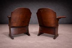  M veis Cimo Pair of Auditorium Armchairs in Bentwood M veis Cimo 1950s - 4544921
