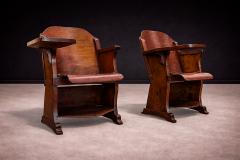  M veis Cimo Pair of Auditorium Armchairs in Bentwood M veis Cimo 1950s - 4544925