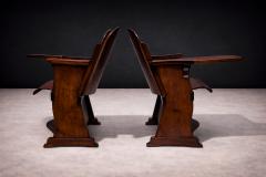  M veis Cimo Pair of Auditorium Armchairs in Bentwood M veis Cimo 1950s - 4544927