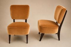  M veis Cimo Pair of Modern Lounge Armchairs in Imbuia Wood Camel Mohair Velvet by Cimo - 4606473