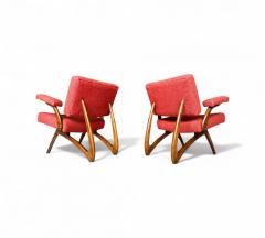  M veis Cimo Set of Two Armchair in Imbuia wood Boucle Cimo 1950s Lot 720A - 4367467
