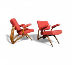  M veis Cimo Set of Two Armchair in Imbuia wood Boucle Cimo 1950s Lot 720A - 4367469