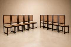 M veis Primus Set of Ten Brazilian Modern Dining Chairs in Rosewood and Cane by M veis Primus - 4621597