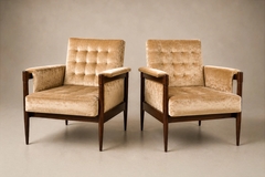  M veis Provenzal M veis Provenzal Lounge Chair in Jacaranda Champagne Mohair Velvet Brazil - 4694229