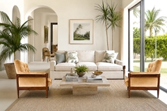  M veis Provenzal M veis Provenzal Lounge Chair in Jacaranda Champagne Mohair Velvet Brazil - 4694232